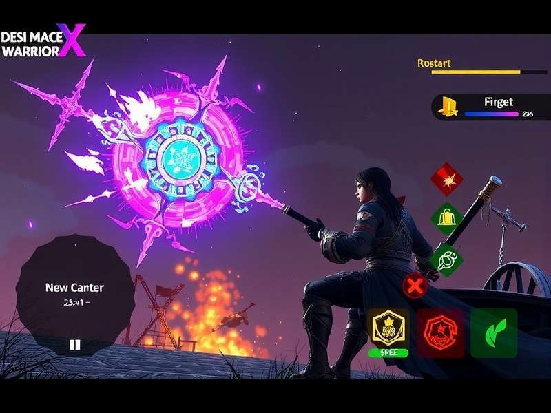 Desi Mace Warrior X combat scene